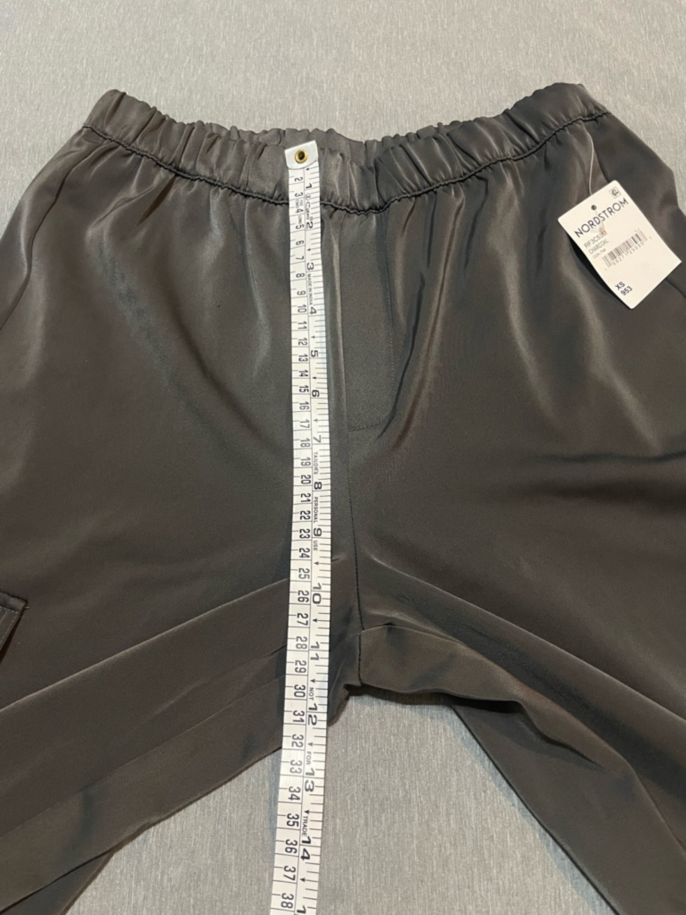 Splendid Satin Cargo Joggers Charcoal XS High Rise Luxe Athleisure Streetwear - Picture 9 of 12